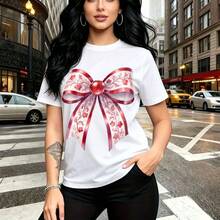 Camiseta de mujer con estampado vibrante y colorido inspirado en arte popular mexicano - camiseta casual de cuello redondo, ajuste cómodo y ligero, estilo bohemio y festivo - ideal para fiestas del Día de Muertos, reuniones familiares y regalo perfec - Blanco - Ver 11