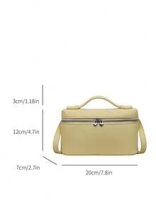 Bolso de mano pequeño de unicolor minimalista para mujer - Amarillo - Ver 2