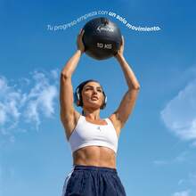 MUUK FITNESS Balón Medicinal de Entrenamiento Funcional 2kg/3kg/4kg/5kg/6kg/10kg | Pelota Wall Ball Profesional de PVC Reforzado con Superficie Antideslizante | Ideal para Crossfit, Fuerza, Resistencia, Abdominales, Sentadillas, Box y Home Gym - 10kg - Ver 2