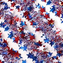 USA Independence Day Red White Blue Party Garland July 4th Decoration Tinsel American National Day Decoration Star Garland 2M/Pc - Red, White and Blue Theme - View 16
