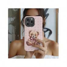 Expédition 24h depuis DE Coque Apple 17 Pro Max Plus Mignonne Ours en Peluche avec Nœuds Roses Cœurs Esthétique Cottagecore Romantique Cadeau Pastel pour Femmes Filles Accessoire Kawaii Girly 23 24 25 26 - 1 image couleur - Voir 1