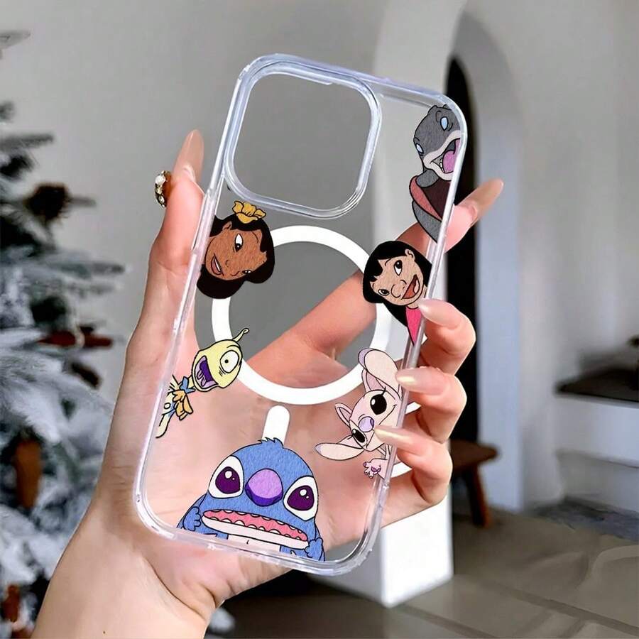 Disney Disney. What Cartoon Characters Patterned Phone Case Featuring Stitch Lilo And Companions What Design Elemts Compatible With 17 16 15 14 13 12 And 11 Pro Models With Shockproof Protection It's A Perfect Gift For Family Frids Birthdays Spring Festival Holidays Boyfrids Girlfrids And Valtine's Day. Christmas Accessories. - thông thoáng - Xem 1