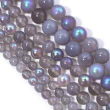 1 String Optimized Labradorite Beads With Blue Sparkle, 6/8/10mm Faceted Gemstone Spacer Beads, Suitable For DIY Jewelry Making, For Bracelets, Necklaces - Jewelry Craft Loose Beads Supply - Grey - View 12