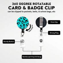 Cuộn thẻ đeo thẻ co giãn & dây đeo thẻ in họa tiết da báo - Hình chữ nhật - Xem 3