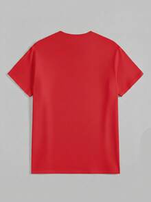 2026SS Women's Y2KRetro 80s 90s Tape Print T-Shirt |     Casual Crew Neck, Geometric Pattern, Regular Fit, Suitable For All SeasonsCasual Daily S-XXL - 紅色 - 查看 2