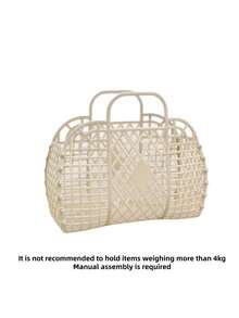 Dopamine Color Plastic Shower Caddy, Hollow Portable Toiletries Storage Basket With Handle, Lightweight Bathroom Organizer Basket, Suitable For Beach Tote, Bathroom Storage, Travel, Dorm And Daily Bathing Use - Multicolor - View 10