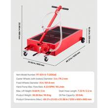 Low-Profile Oil Drain Pan, 75.7 L, With Manual Pump, 2.2 M Hose & T-Handle, Leak-Proof & Corrosion-Resistant, For Cars, SUVs, Trucks, Off-Road Vehicles, Red - Geschlecht 20 Gal - View 7