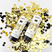 5pcs/1pc Black Golden Congrats Grad Confetti Hand Twisting Gift Tube,For Celebrating Graduation Theme Party Atmosphere Scene Decoration Tool - Multicolor - View 1