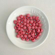 60pcs Multicolor Striped Cylindrical Resin Spacer Beads With White Stripes, Suitable For DIY Jewelry Making, Bracelets, Necklaces, Earrings, Hair Accessories And Handmade Crafts - Multicolor - View 18