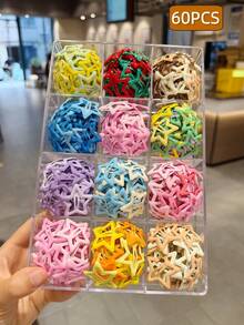 10pcs/30pcs/50pcs/100pcs Y2K Macaron Color Star Hair Clips, Cute Minimalist Five-Pointed Star BB Clips, Versatile Accessories Suitable For Teenage Girls And Women For Daily Wear, Performances, And Photo Shoots,Hair Claws - Apricot - View 13
