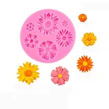1pc Mini Sunflower Candle Mold, 3D Flower Silicone Mold, Suitable For Soap, Resin, Clay, DIY Handmade Candle Making Tool - Pink - View 1