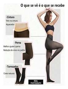 Women's Winter Warm Fleece Plush Lined Thermal Tights - màu đen - Xem 3