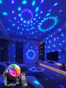 Lampu Bola Kristal LED Ajaib RGB - 7 Mode Lampu Laser Panggung dengan Kontrol Jarak Jauh, Sempurna untuk Pesta Dansa di Rumah, KTV, Pernikahan, Dekorasi Ruangan, dll.! - Hitam - View 2