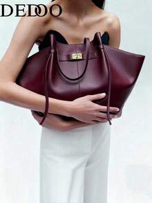 Women's Fashion Shoulder Bag, Crossbody Handbag, Multifunctional Special Edition, Elegant Design, Large Capacity, Durable, Lightweight, Suitable For Work, Travel, Business, Can Hold Cosmetics - Burgundy - View 7