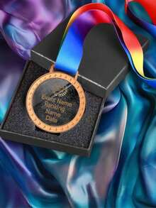 1pc Personalized Metal Frame Star Crystal Medal, Customizable Colorful Logo Creative Crystal Medal Award Sports Trophy, Gold Silver Bronze Medal, DIY Color Print Custom Pattern, Suitable For Sports Trophy, Student Souvenir, Perfect Gift For Christmas And Thanksgiving - Gold - View 4
