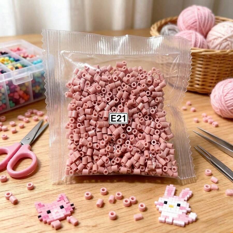 1000顆 2.6mm/0.1in 熔融小孔珠,多色馬蹄形珠子套組,適合DIY珠寶製作、編髮、項鍊、耳環與裝飾,大包裝塑膠手工穿孔珠,適用於小物件與創意手工藝 - 多色E21 - 查看 1
