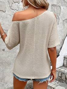 Women's Off-The-Shoulder Top - Apricot - View 9