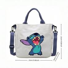 Lilo & Stitch Large Capacity Washable Printed Canvas Bag, Crossbody Bag, Portable Tote Bag, Coin Purse, Unisex Backpack, Suitable For School, Work, Travel, Shopping, Can Be Given As A Gift, Everyday Backpack, Or Outfit Accessory. - A - View 1