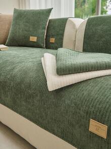 1件裝雪尼爾波希米亞風沙發套，寵物友善節日裝飾適用於室內外，可水洗且耐褪色，適合1/2/3/4人座沙發，含扶手與杯架，多種尺寸可選 - 綠色 - 查看 8