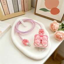 Gradient Single Wave Heart-Shaped Cable Protector, Prevent Breakage Compatible With Apple 18-20W Charger - Multicolor - View 3