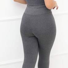 Flannel Pants For Cold Weather With Warm Lining, High Waist, Sizes S To XL. - Grey - View 3