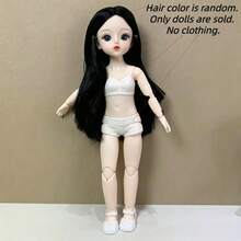 1件 11.81英吋可愛卡通動畫角色臉部BJD娃娃 可動關節 DIY上妝 逼真3D眼睛 可搭配裝扮 生日聖誕萬聖節新年禮物 收藏飾品 僅販售娃娃 不含衣物 - 彩色 - 查看 6