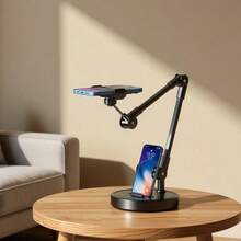 Desktop Dual-Phone Stand - 2-In-1 Simultaneous Holder With Weighted Base And 360° Adjustable Arms - Ideal For Live Streaming, Overhead Shots, And Online Learning - Common Mobile Phone Models - View 11