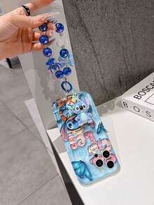 Estuche de teléfono autorizado por Disney - Set con cadena, Estuche de teléfono 3D de Stitch de Lilo y Stitch talla grande una pulsera 3D de silicona de Stitch con anillo metálico desmontable, con patrón de Stitch y Angel, compatible con iPhone 17/16/15/14/13/12/11/XS/XR/X Plus Pro Max, un estuche de teléfono de dibujos animados con estilo, la opción de regalo perfecta, protección de teléfono, funda de teléfono duradera, un gran regalo para amigos y familiares. - Blanco - Ver 3