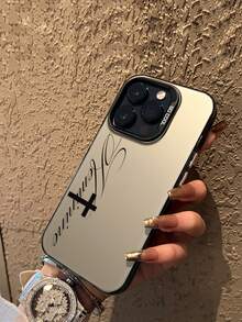 優雅十字印花手機殼，灰色極簡時尚設計，適用於 iPhone 17/17 Pro/17 Pro Max/16/16 Pro/16 Pro Max/15/15 Pro/15 Pro Max/14/14 Pro/14 Pro Max/13/13 Pro/13 Pro Max/12/12 Pro/12 Pro Max/11/11 Pro/11 Pro Max 26 S26 Ultra S25 A36 - 彩色 - 查看 3