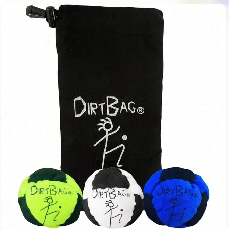 腳球「Hacky Sack」3件組附袋,獨特腳球袋設計,含Logo沙包球袋,內填充材質 - 多色 - 查看 1