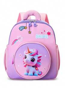 Cute Cartoon Style Mini Backpack, Cute Unicorn Design School Bag, Rainbow Color School Bag, Kawaii Cartoon School Bag, Girls Shoulder Bag, School Bag - Multicolor - View 7