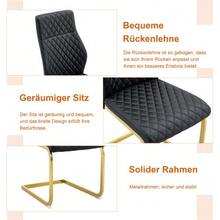 Table And Chair Set. Round 60cm Table In Walnut-Effect MDF, Gold Support Base, Matching 2 Black Dining Chairs With Diamond Pattern And Gold Metal Frame. - Black Gold - View 7