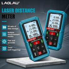 L.A.OL.A.U [家居裝飾必備] 1個 L.AOL.AU 新款高精度雷射測距儀 (50M/100M/150M) 用於家居裝飾、房間/牆壁測量與體積計算。面積/三角形面積 & 最大/最小追蹤。背光顯示，由 2 顆 AAA 電池供電 (不含) - 彩色 - 查看 3