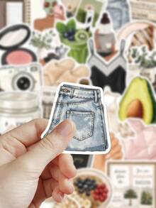 50 buah Stiker Gadis Bersih Gaya Minimalis Stiker Dekoratif Transparan untuk Laptop Koper Scrapbook Dekorasi DIY - Gadis bersih-bersih - View 5