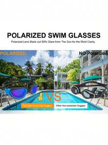 Adult Swimming Goggles With Mesh Storage Bag ━━━Anti-Fog PC Lenses, Adjustable Silicone Head Strap, Unisex Professional Swimming Gear. Must-Have Equipment For Summer Swimming And Travel,Holiday Essentials,Beach Essentials. - Multicolor - View 5