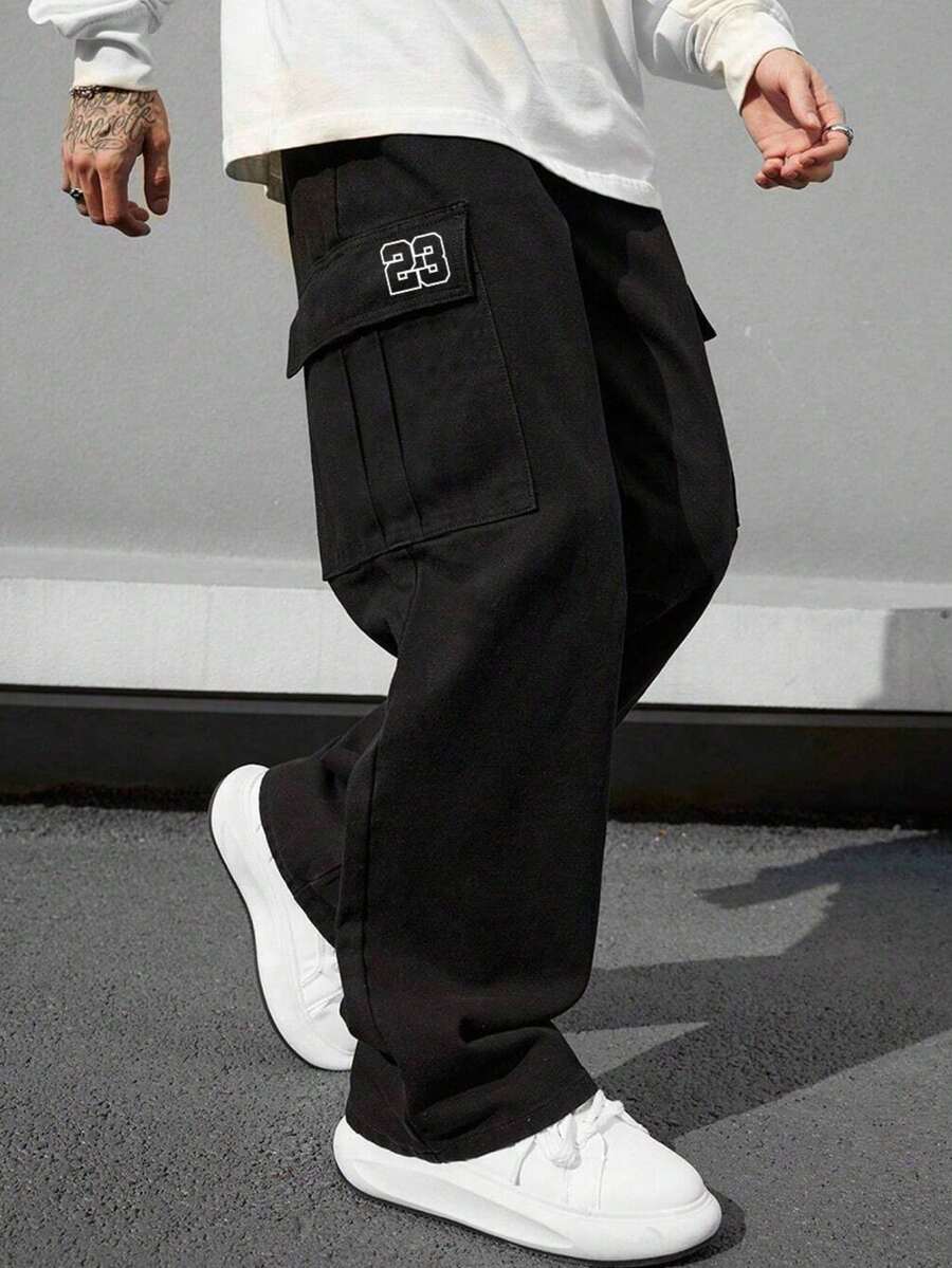 1 pieza Pantalones cargo con múltiples bolsillos para hombres, adecuados para primavera/otoño, playa de verano, viajes diarios, entrenamiento deportivo, senderismo al aire libre, casual, fitness, trotar, pantalones rectos, versátiles y de moda, otoño - azul real - Ver 1