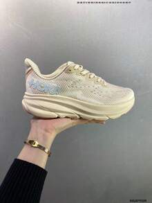 Hoka One One CLIFTON 9 公路跑鞋,透气、轻便、缓震、防滑,四季皆宜,男女通用,流沙色 - 流沙色 - 查看 6