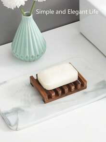 1pc/2pcs Handmade Wooden Soap Dish, Practical Bathroom Accessory, Self-Draining Soap Tray, Natural Wood Texture, Efficient Drainage Design, Suitable For Shower Storage, Home Bathroom Decor, Travel And Camping Essential - Multicolor - View 6