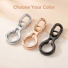 2pcs Rotating Clasp, Double-Ended Rotating Spring Clasp Hook Metal Rotating Clasp Carabiner With Spring O-Ring, Suitable For Key Chains, Bags, Wallets, DIY Crafts - Gold - View 6