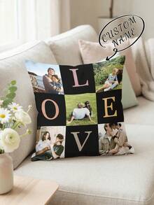 1 buah Sarung Bantal Cetak Foto dan Nama yang Dapat Disesuaikan, Sarung Bantal Foto Personalisasi Satu Sisi, Cocok untuk Hari Ibu/Hari Ayah/Hari Thanksgiving/Hari Guru, Buat Sarung Bantal Foto Eksklusif Unik Anda, Hadiah Sempurna untuk Keluarga, Teman, dan Diri Sendiri - MultiWarna - View 2