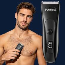 Hatteker 1 pieza Afeitadora eléctrica para hombres, cortadora de cabello multifuncional con pantalla LED, depiladora recargable por USB para uso doméstico y zona íntima - Ver 12