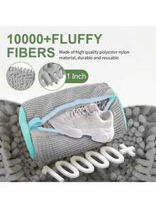 1 peça, 2 peças, Saco de Lavagem de Tênis Esportivos, Saco de Lavagem de Tênis de Chenille, Saco de Limpeza de Tênis, Material de Chenille Macio, Macio e Absorvente, Envolve Suavemente a Superfície do Tênis, Previne Efetivamente o Desgaste e Arranhões Durante a Lavagem na Máquina; Adequado para Consumidores com Muitos Tênis Casuais Caros, Tênis de Skate, Tênis de Lona, Prolonga a Vida Útil do Tênis; - Multicolorido - Visão 7
