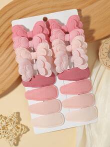 16pcs Assorted Solid Color + Leopard Print + Plaid + Polka Dot Hair Clips, Gentle On Hair, Fresh Macaron Style, Suitable For Spring/Summer Daily/School Looks - Mixed color - View 11