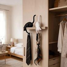 Cute Cat Key Holder Figurine - A Fun And Multi-Functional Decorative Piece With Practical Hooks To Hang Keys, Perfect As A Desktop Organizer For Office, Study Or Entryway, Also A Adorable Home Decor Item. - A - View 5