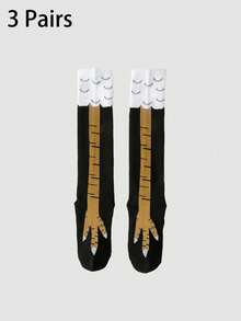 1/3 Pairs Men's Chicken Claw Calf Socks - Multicolor - View 7