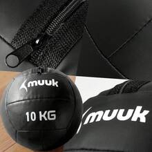 MUUK FITNESS Balón Medicinal de Entrenamiento Funcional 2kg/3kg/4kg/5kg/6kg/10kg | Pelota Wall Ball Profesional de PVC Reforzado con Superficie Antideslizante | Ideal para Crossfit, Fuerza, Resistencia, Abdominales, Sentadillas, Box y Home Gym - 10kg - Ver 3