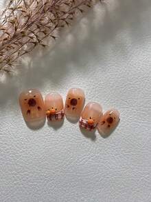 Emoticon Blush Nail Art Stickers, 1pc 5D Embossed Self-Adhesive DIY Nail Stickers And Decals - Nail Supplies And Nail Charms For Girls And Women-Spring Summer Nails For Nail Art Home Salon - Multicolor - View 5