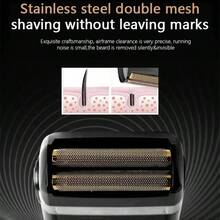 Kemei 2024 Hot Selling Men's Electric Shaver, Dual Blade Reciprocating Facial Electric Razor, USB Rechargeable Shaver, Portable Beard Trimmer, Suitable As Gift For Boyfriend And Father - Black - View 9