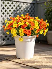 4 Bundles Artificial Flowers For Outdoor Use, Faux Morning Glory Spring Flowers, UV Resistant Faux Plastic Flowers, Suitable For Outdoor Indoor Porch Flower Pots Front Door Garden Patio Window Box Home Decor - Multicolor - View 11
