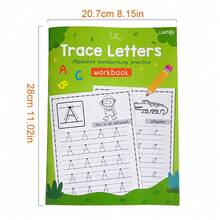 Lachilly Cuaderno de práctica de escritura con trazado de letras A-Z - 52 páginas con alfabeto en mayúsculas y minúsculas, libro de trazado para preescolar y jardín de infantes, libro de actividades de práctica de escritura para niños - Multicolor - Ver 4
